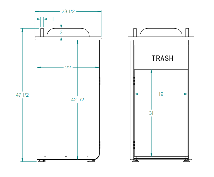 Single Trash Receptacle