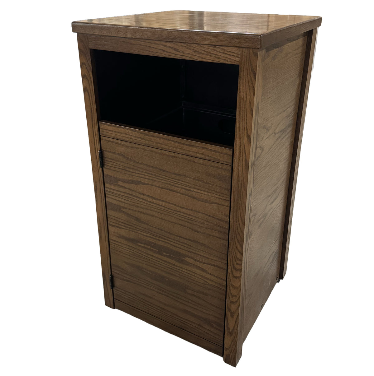 Single Wood Trash Receptacle